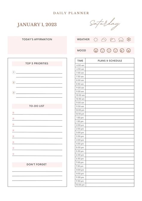 Free Daily Planner Printable