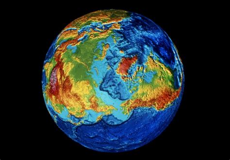 Earth Topography. Ndigital Image Of The Topography Of The Earth ...