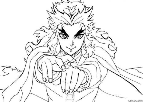 Rengoku Demon Slayer Coloring Page » Turkau