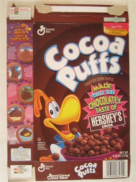 MT General Mills Cereal Box COCOA PUFFS 1996 6.25oz HERSHEY'S COCOA ...