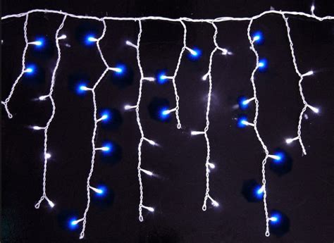 Blue & White LED Icicle Lights