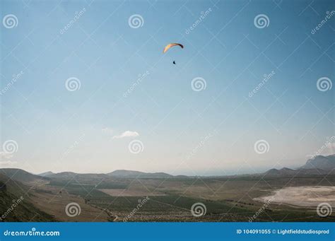 Person Flying on Paraglider Stock Image - Image of dangerous, peaceful ...