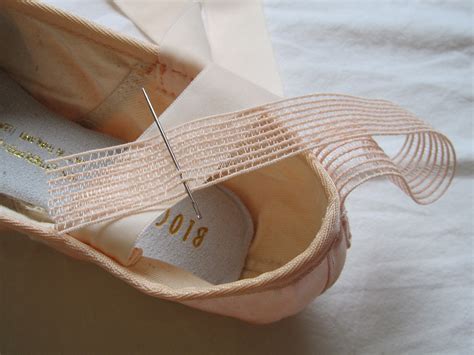 sewing pointe shoe ribbons and elastics