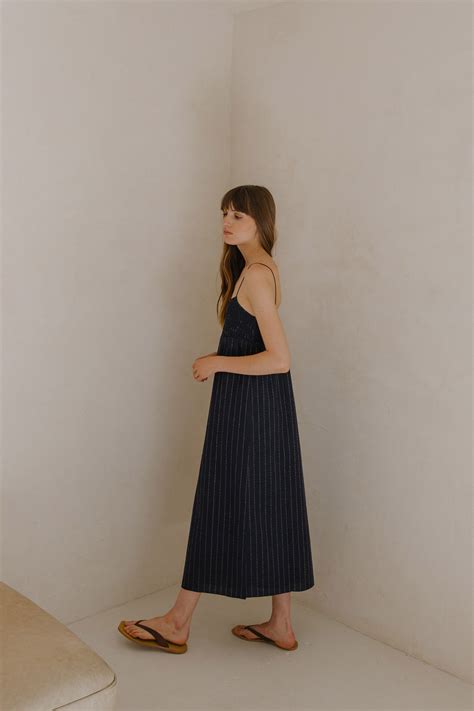 Linen Pinstripe Dress - Our Second Nature