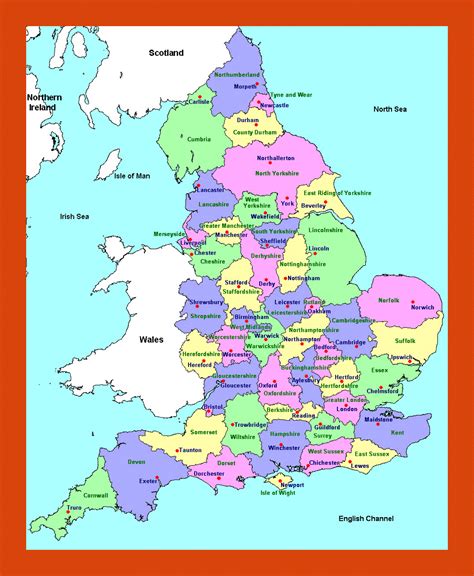 Administrative map of England | Maps of England | Maps of United ...