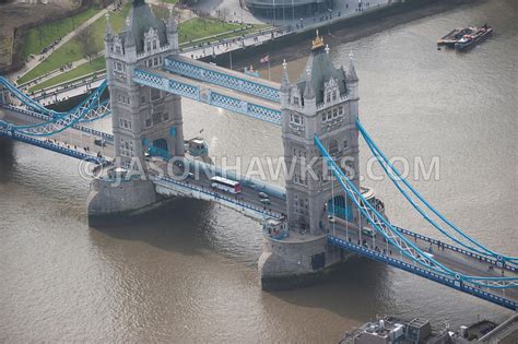 Aerial View. Tower Bridge aerial view, London . Jason Hawkes