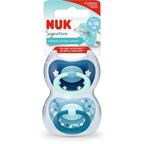 Nuk Signature Soother 6-18 Months 2 Pack - Assorted* | BIG W