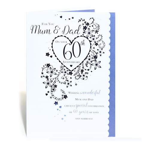 60th Anniversary Cards – Personalised Diamond Anniversary Cards | Card ...