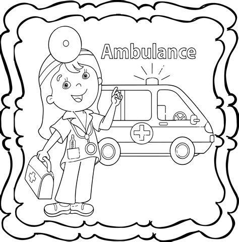 Ambulance Coloring Book : Easy and Fun Ambulances Colouring Book for ...