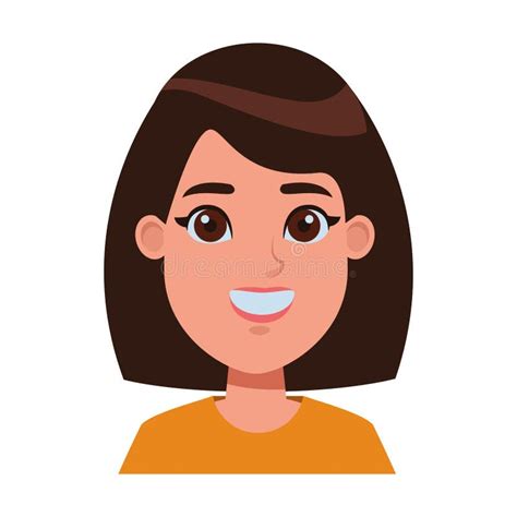 Young Woman Avatar Cartoon Character Profile Picture Stock Vector ...