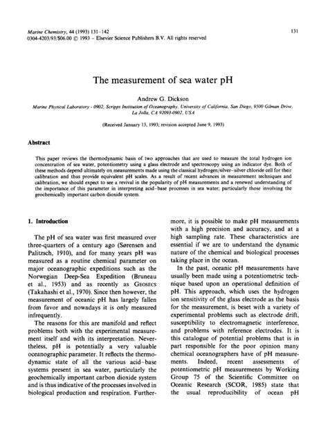 (PDF) The measurement of sea water pH