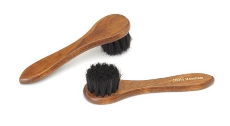 Rounded Horsehair Shoe Brush - 100% natural horsehair boot shine brush