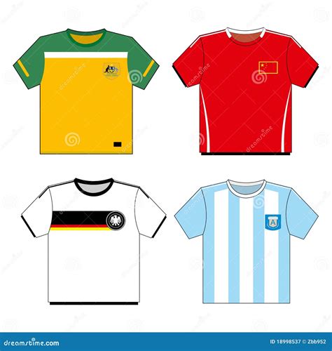 Set Of Football (soccer) Shirts Royalty Free Stock Photography - Image ...