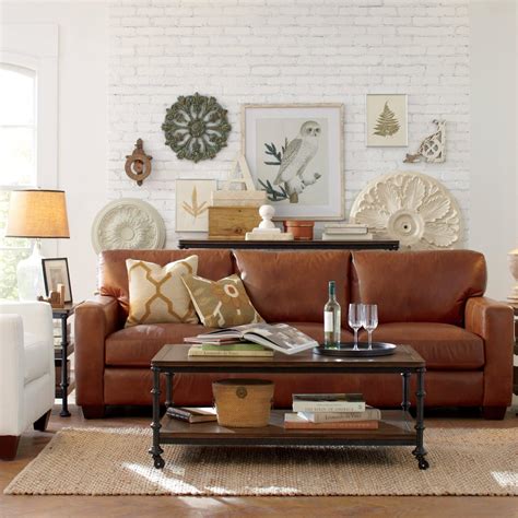 How To Decorate Living Room With Brown Leather Sectional | Shelly Lighting