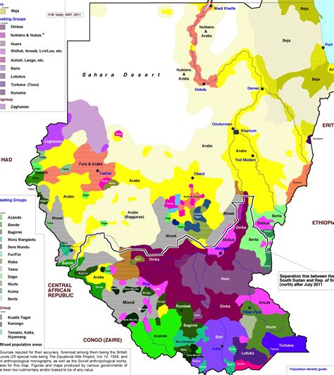 Ethnic/linguistic map of Sudan and South Sudan