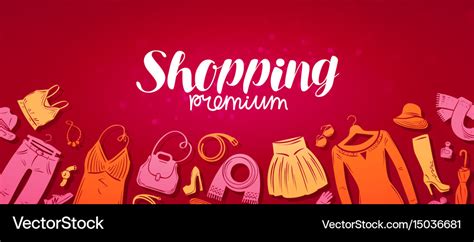 Shopping boutique banner fashion store concept Vector Image