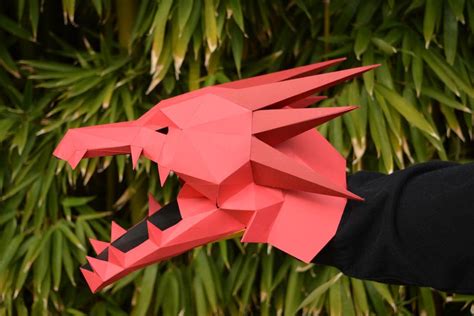 Dragon Puppet Build a Hand Puppet With Just Paper and Glue - Etsy