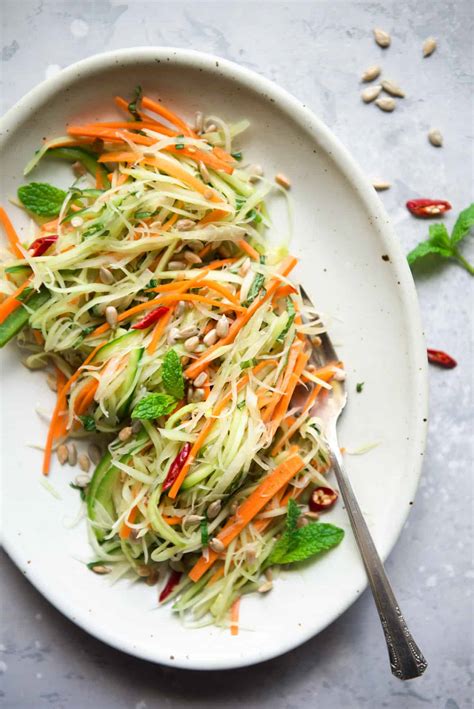 Green Papaya Salad (Vegan) | Healthy Nibbles by Lisa Lin