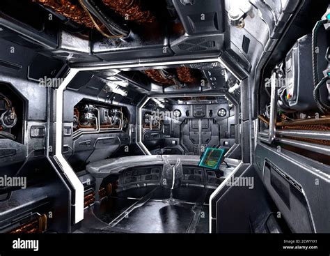 3D rendering of a science fiction spaceship interior Stock Photo - Alamy