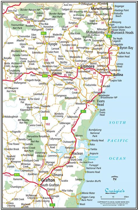 Northern nsw map - Map of northern nsw (Australia)