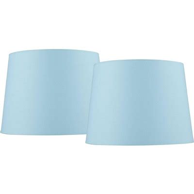 Springcrest Set Of 2 Soft Blue Medium Drum Lamp Shades 11" Top X 13 ...