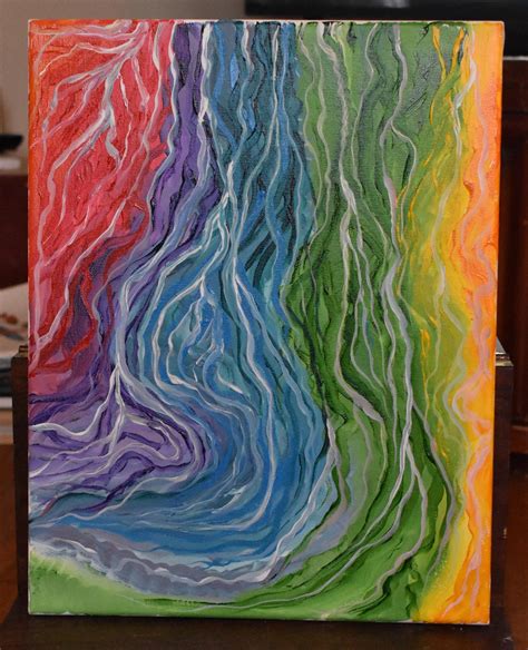 Rainbow lightning painting handmade home décor wall art | Etsy