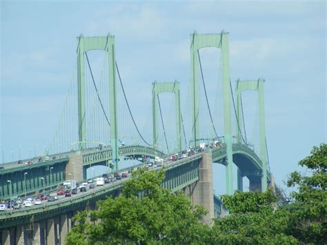 The Delaware Memorial Bridge is a set of twin suspension bridges ...