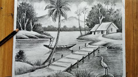 50+ Beach Easy Pencil Sketch Scenery Images