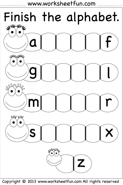 Worksheets On Alphabets