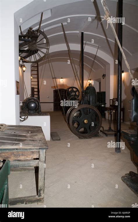 The Casa Real de la Moneda museum and an old coin stamping machine, the ...