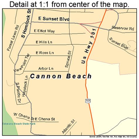 Cannon Beach Oregon Street Map 4110850