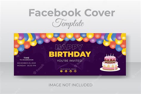 Premium Vector | Birthday celebration facebook banner design template