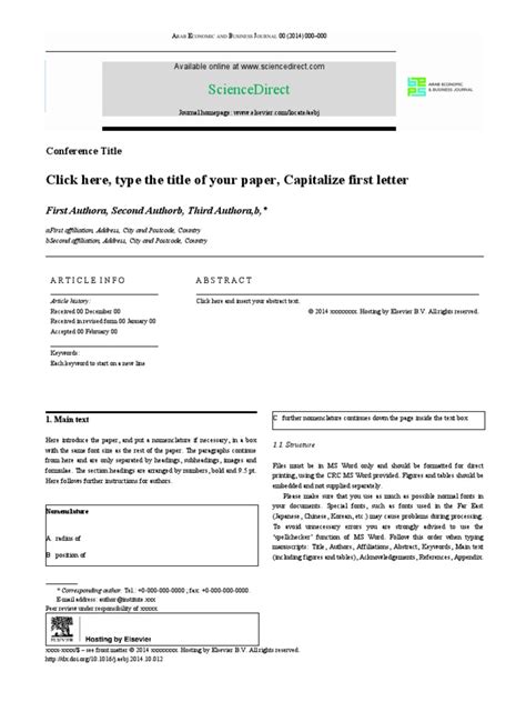 Elsevier Template | PDF | Microsoft Word | Copyright