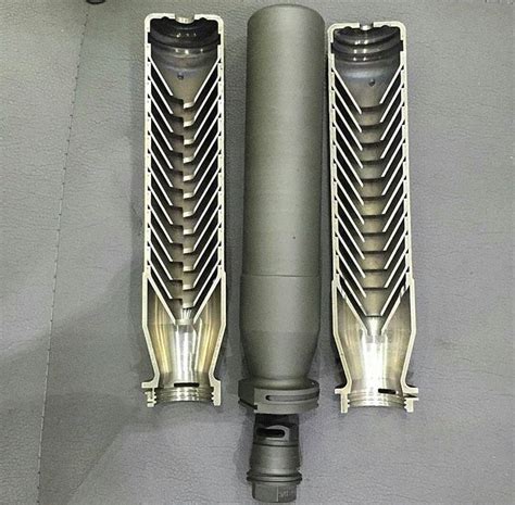 Sig Sauer 762Ti QD Sound Suppressor (Silencer) exposing the baffles ...