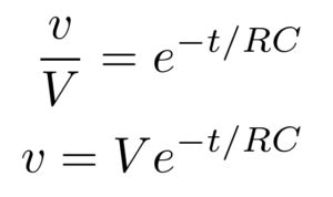 Derivation for voltage across a charging and discharging capacitor