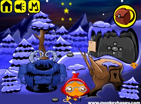 Play PencilKids - Monkey GO Happy Stage 470 - Snow Cave Walkthrough