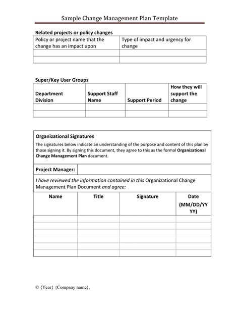 Simple Change Management Policy Template