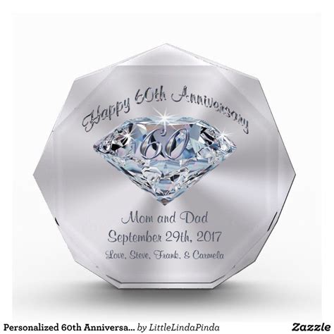 Personalized 60th Anniversary Gifts for Parents | Zazzle.com in 2021 ...