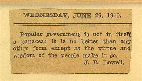 J. R. Lowell quotation on popular government | Library of Congress