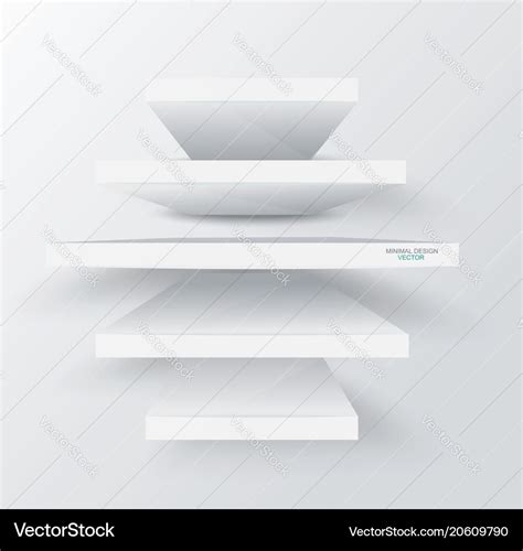 Empty white shelves on clean background front Vector Image