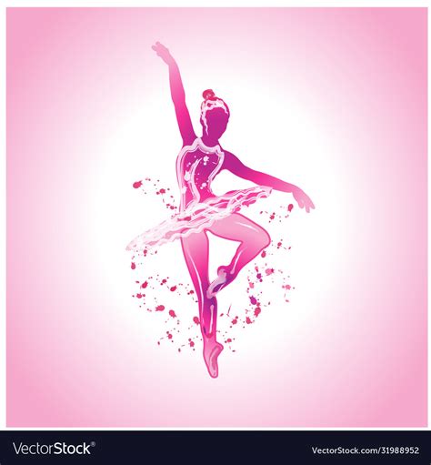 Ballerina on a pink background Royalty Free Vector Image