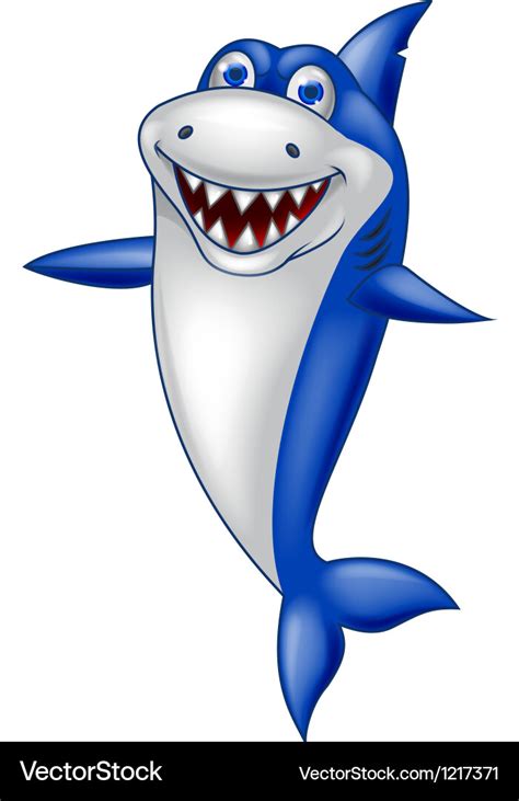 Cute smiling shark cartoon Royalty Free Vector Image