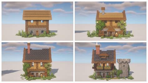 Made 3 Villager House Upgrades for a Tutorial : r/Minecraftbuilds