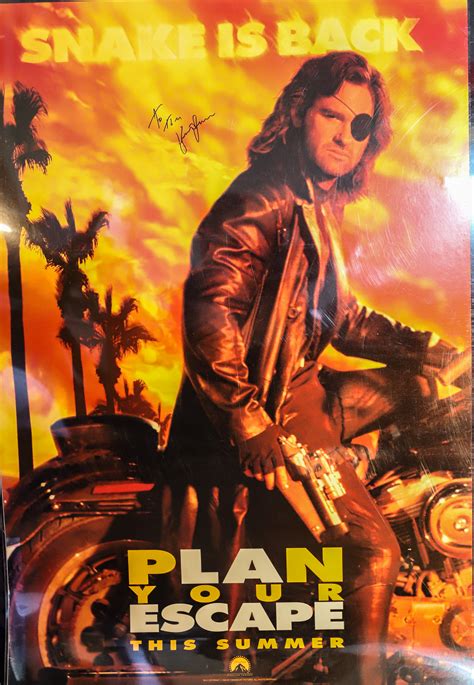 Escape From LA full size poster signed by Kurt Russell - Fanboy Expo Store