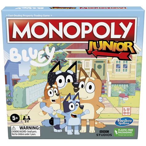 Buy Monopoly Junior: Bluey Edition Board Game for Kids Ages 5+, Play as ...