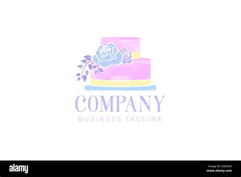 Watercolor Cake Logo Design Stock Vector Image & Art - Alamy