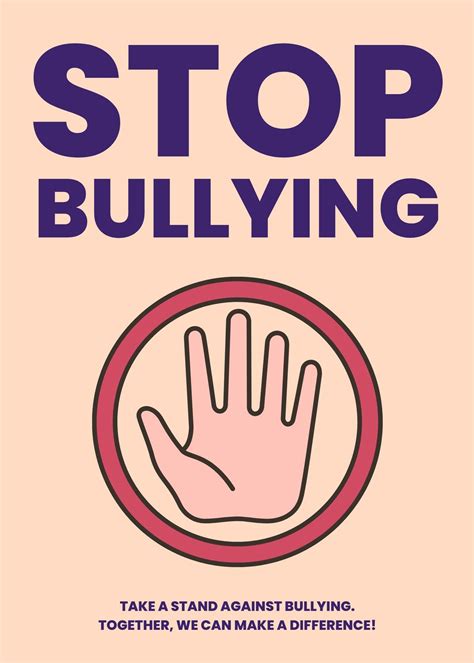 Let S Stop Bullying Editable Template In 2021 Anti Bullying Posters ...