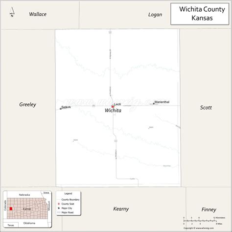 Map of Wichita County, Kansas - Where is Located, Cities, Population ...