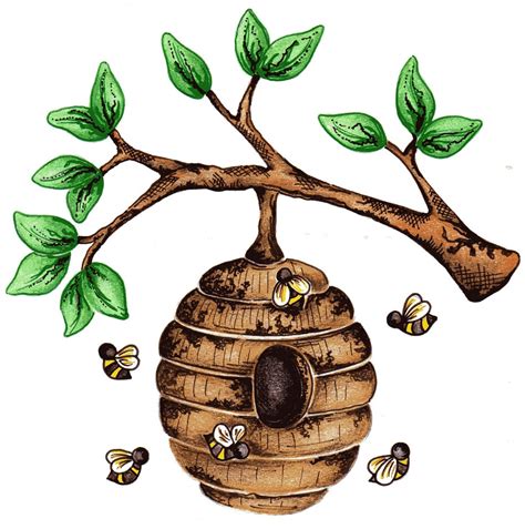 Beehive images for bee hive in tree clip art | Beehive art, Bee art ...