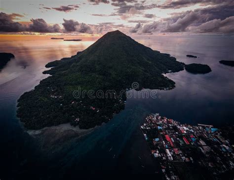 Volcano Mountain View of Banda Naira Stock Image - Image of default ...